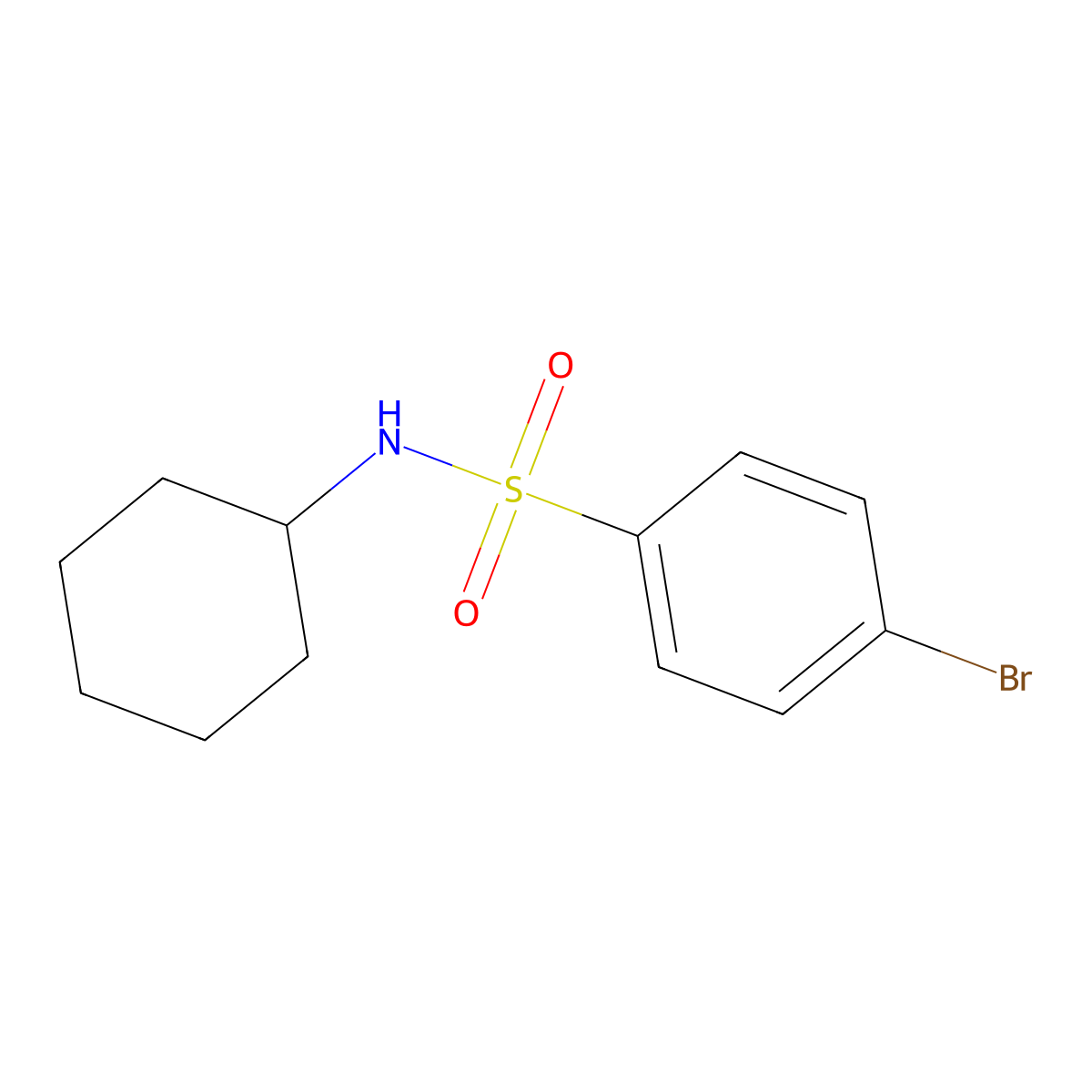 4-bromo-N-cyclohexylbenzenesulfonamide molecular structure, CAS 7454-76-4