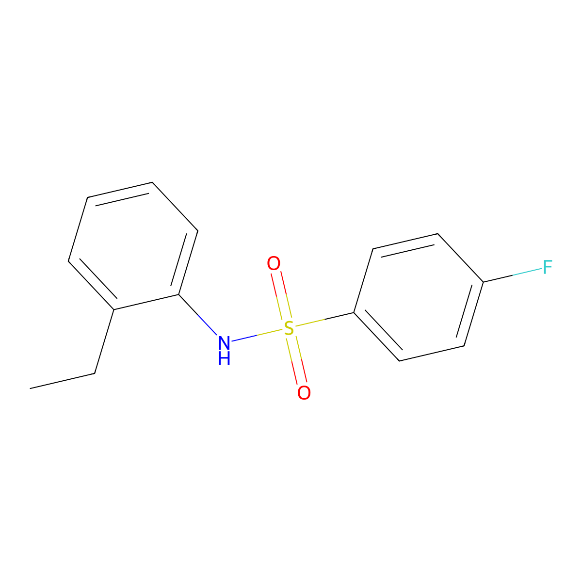 N-(2-Ethylphenyl)-4-fluorobenzenesulfonamide molecular structure, CAS 7454-77-5