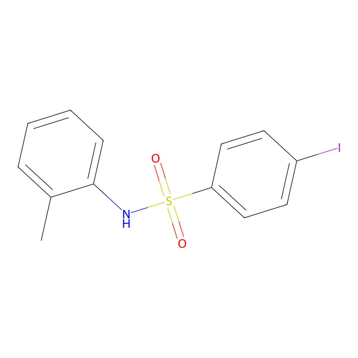 4-iodo-N-(2-methylphenyl)benzenesulfonamide molecular structure, CAS 7454-83-3