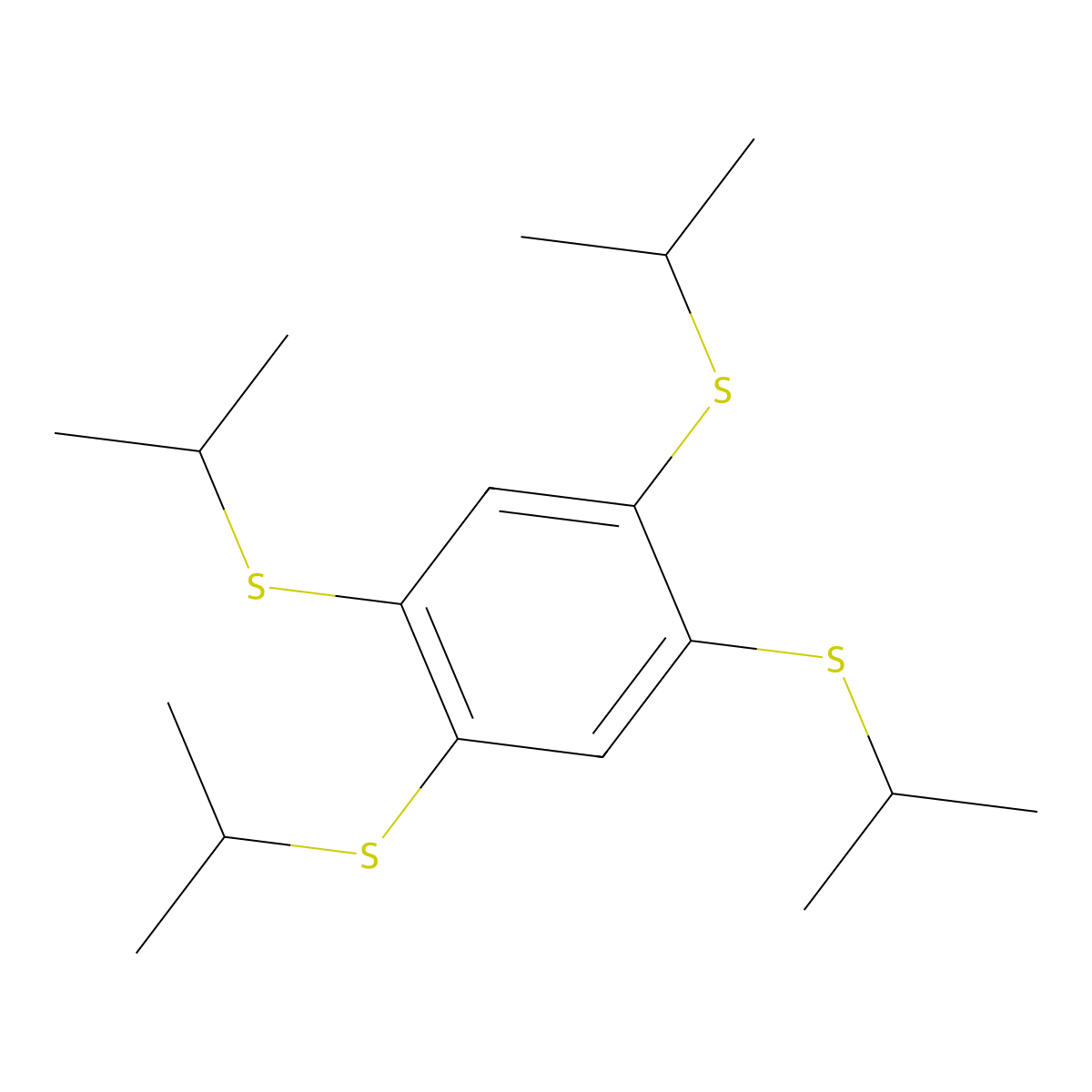 1,2,4,5-Tetrakis(isopropylthio)benzene molecular structure, CAS 74542-69-1