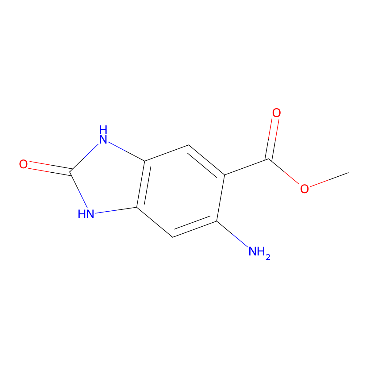 methyl 6-amino-2-oxo-2,3-dihydro-1H-1,3-benzodiazole-5-carboxylate molecular structure, CAS 74546-19-3