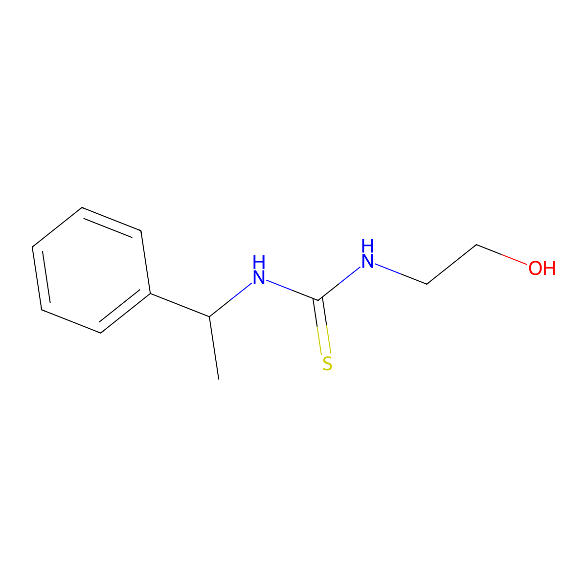 1-(2-Hydroxyethyl)-3-(1-phenylethyl)thiourea molecular structure, CAS 74548-41-7