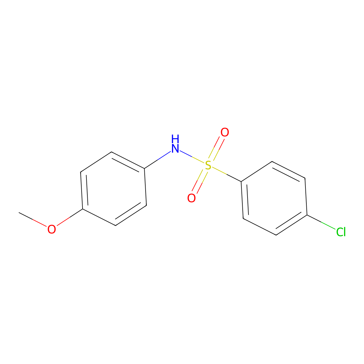 4-chloro-N-(4-methoxyphenyl)benzenesulfonamide molecular structure, CAS 7455-05-2