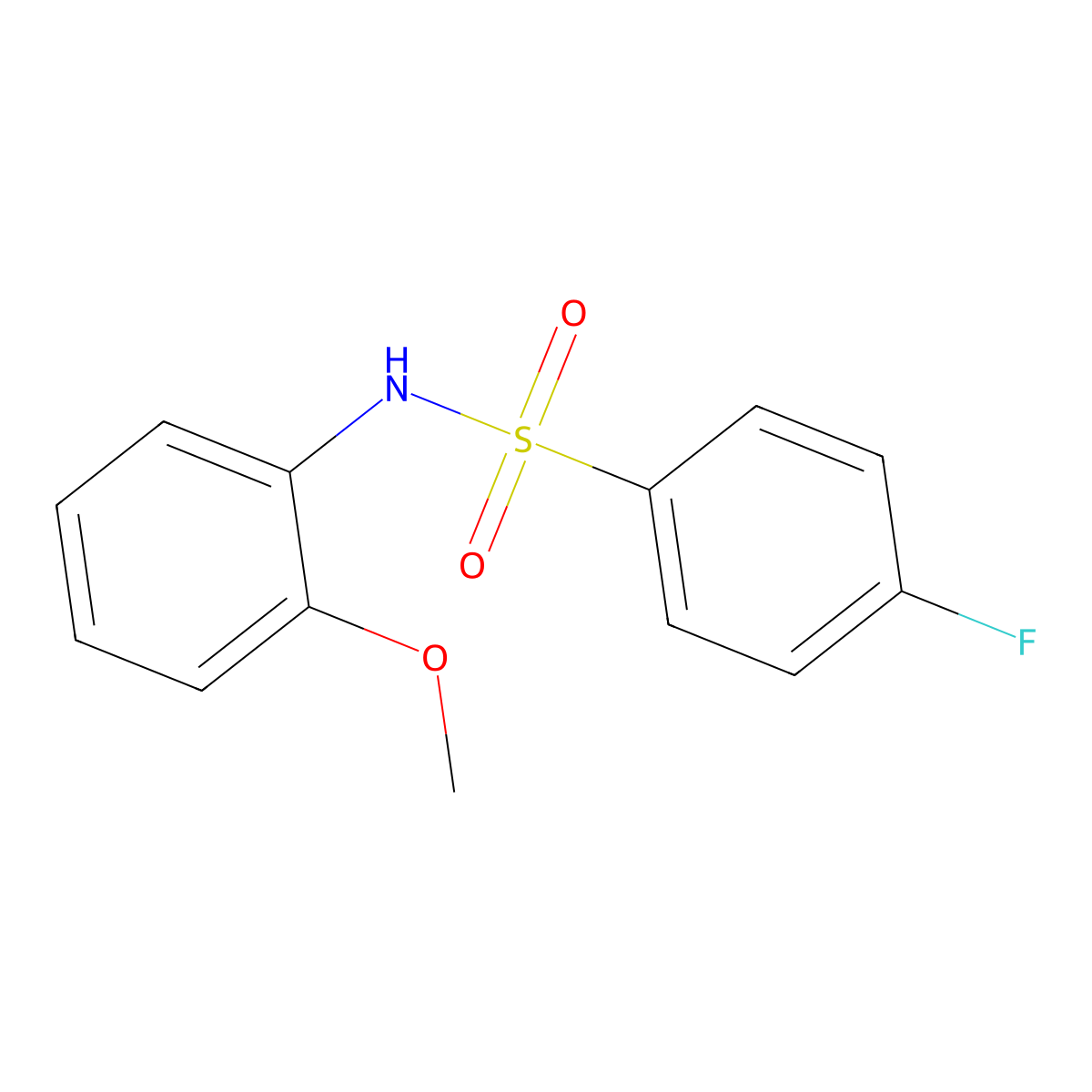 4-fluoro-N-(2-methoxyphenyl)benzenesulfonamide molecular structure, CAS 7455-06-3