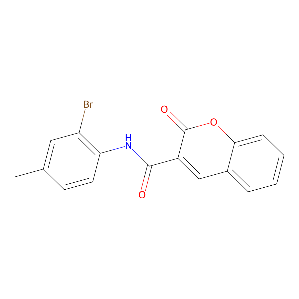 N-(2-Bromo-4-methylphenyl)-2-oxo-2H-chromene-3-carboxamide molecular structure, CAS 74556-02-8