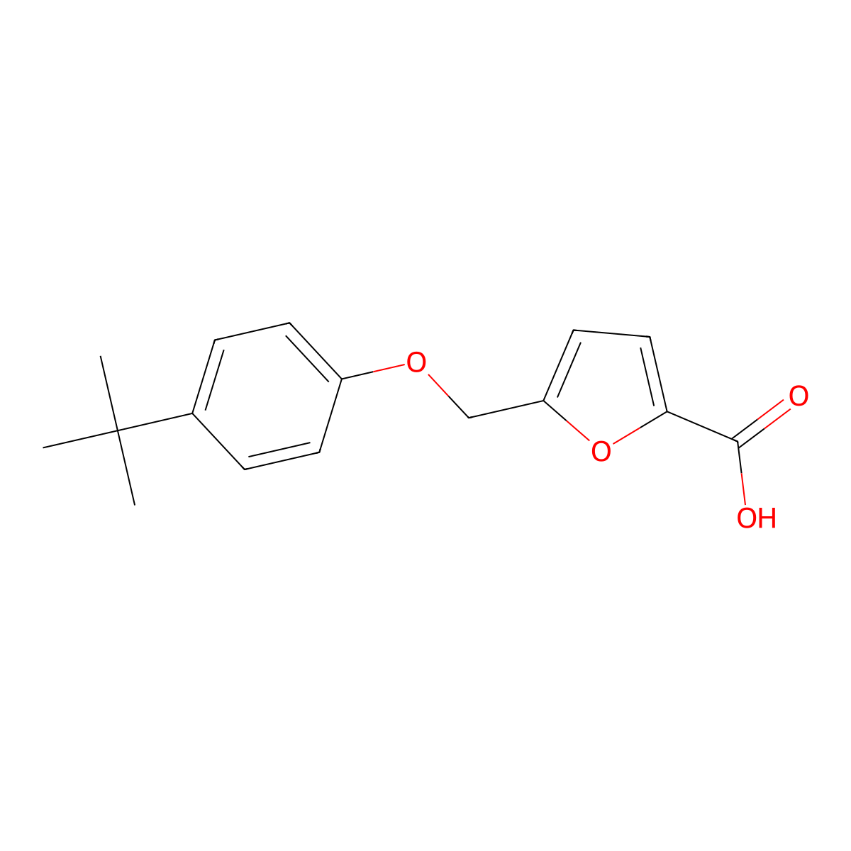 5-[[(4-tert-Butylphenyl)oxy]methyl]-2-furoic acid molecular structure, CAS 74556-54-0