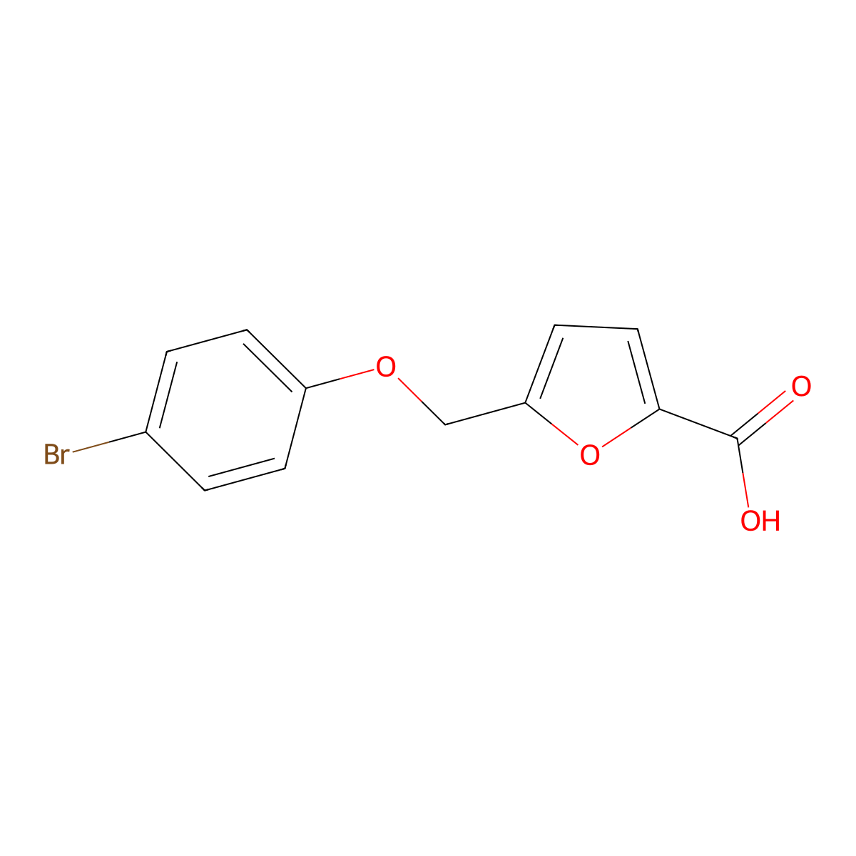 5-(4-Bromophenoxymethyl)furan-2-carboxylic acid molecular structure, CAS 74556-58-4
