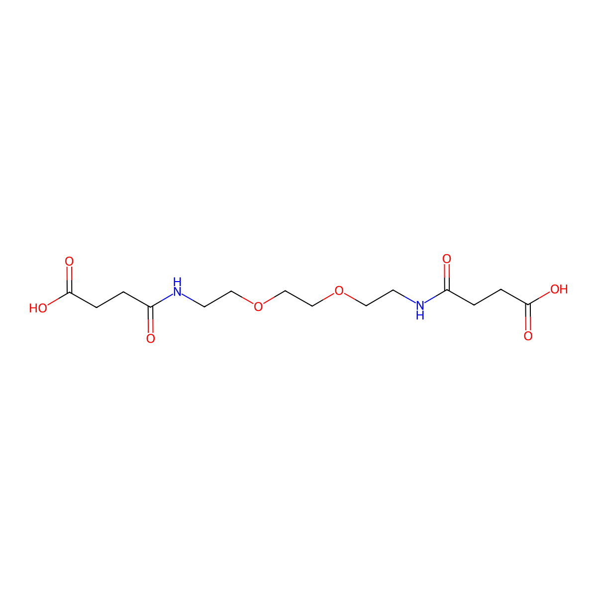 alpha,omega-Bis{2-[(3-carboxy-1-oxopropyl)amino]ethyl}polyethylene glycol molecular structure, CAS 74558-41-1