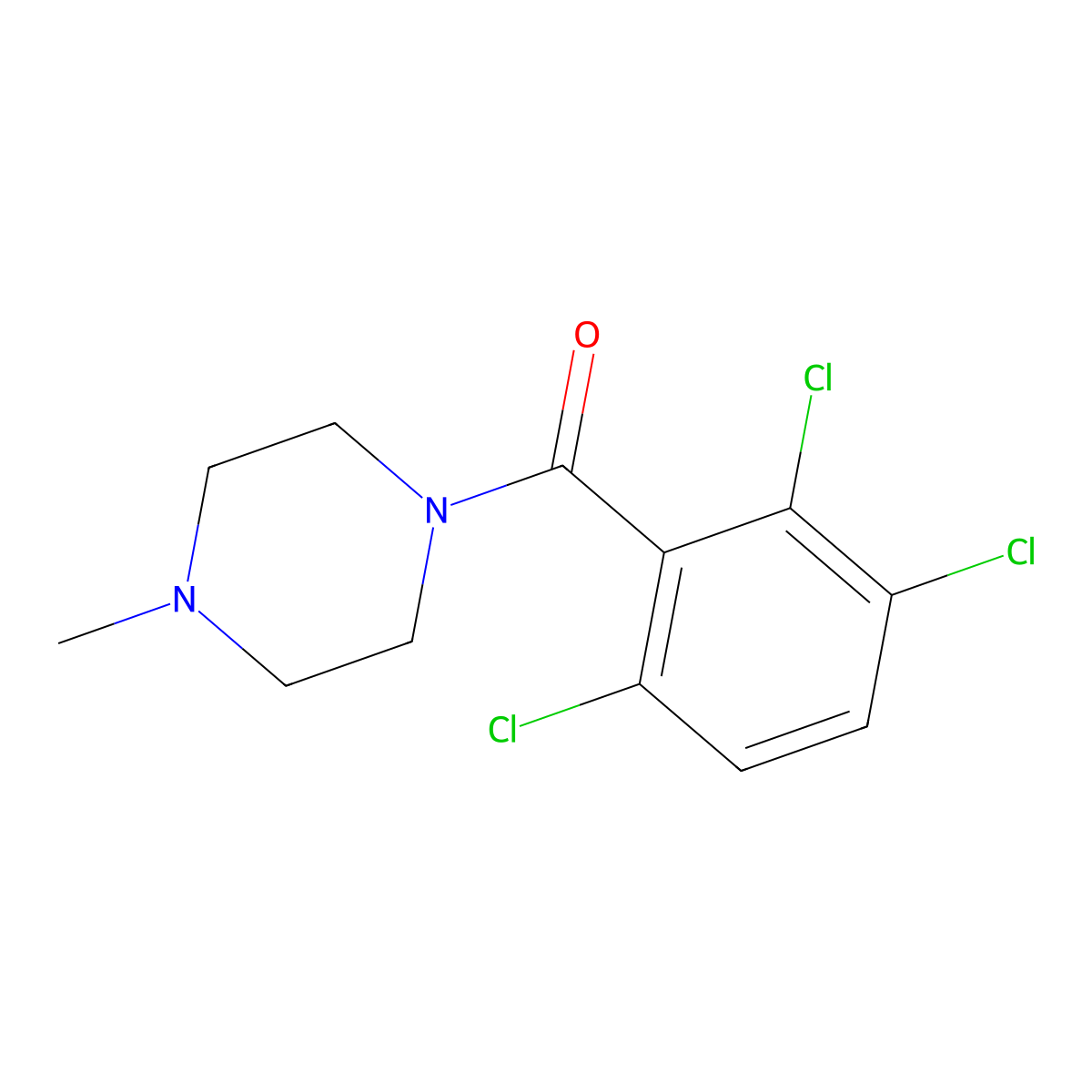 (4-Methylpiperazin-1-yl)(2,3,6-trichlorophenyl)methanone molecular structure, CAS 7456-07-7
