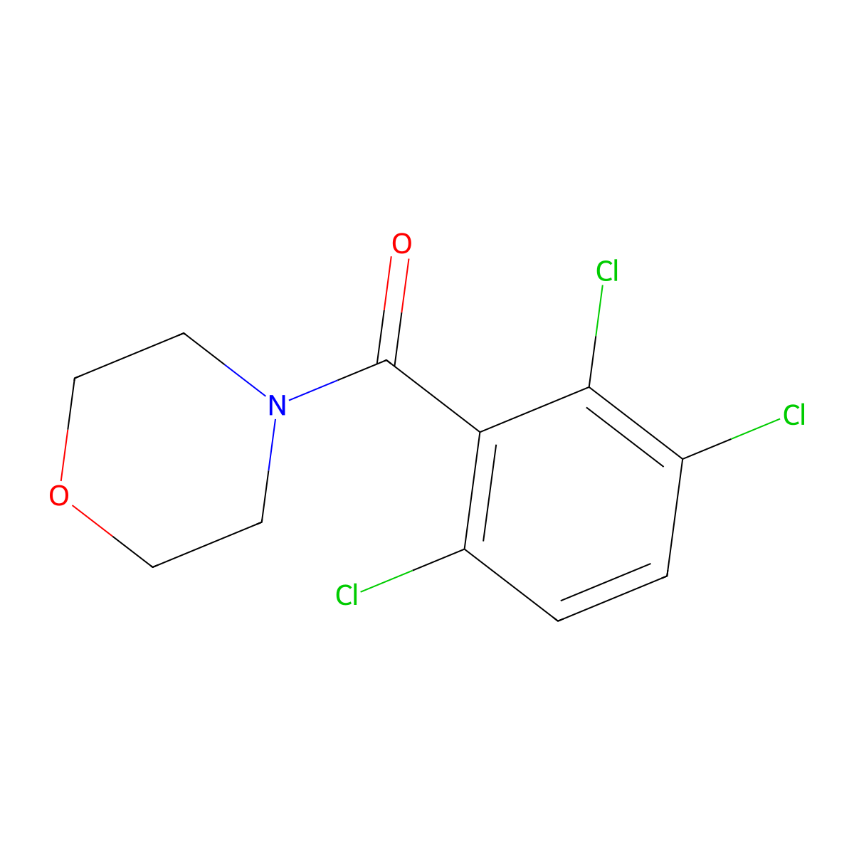 Morpholin-4-yl 2,3,6-trichlorophenyl ketone molecular structure, CAS 7456-08-8