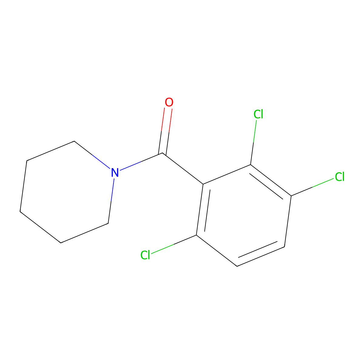 Piperidin-1-yl-(2,3,6-trichlorophenyl)methanone molecular structure, CAS 7456-10-2