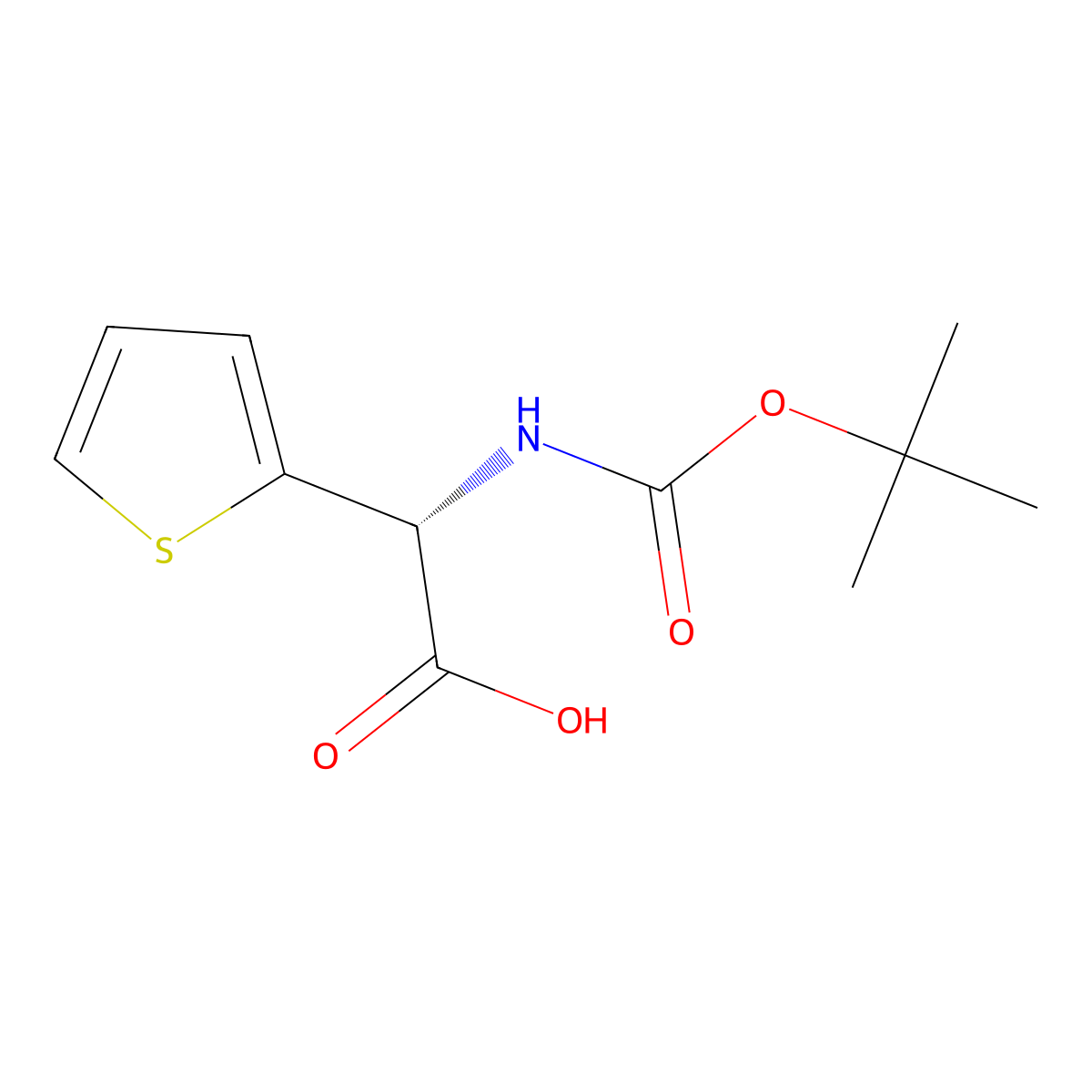 Boc-(R)-2-Thienylglycine molecular structure, CAS 74562-03-1