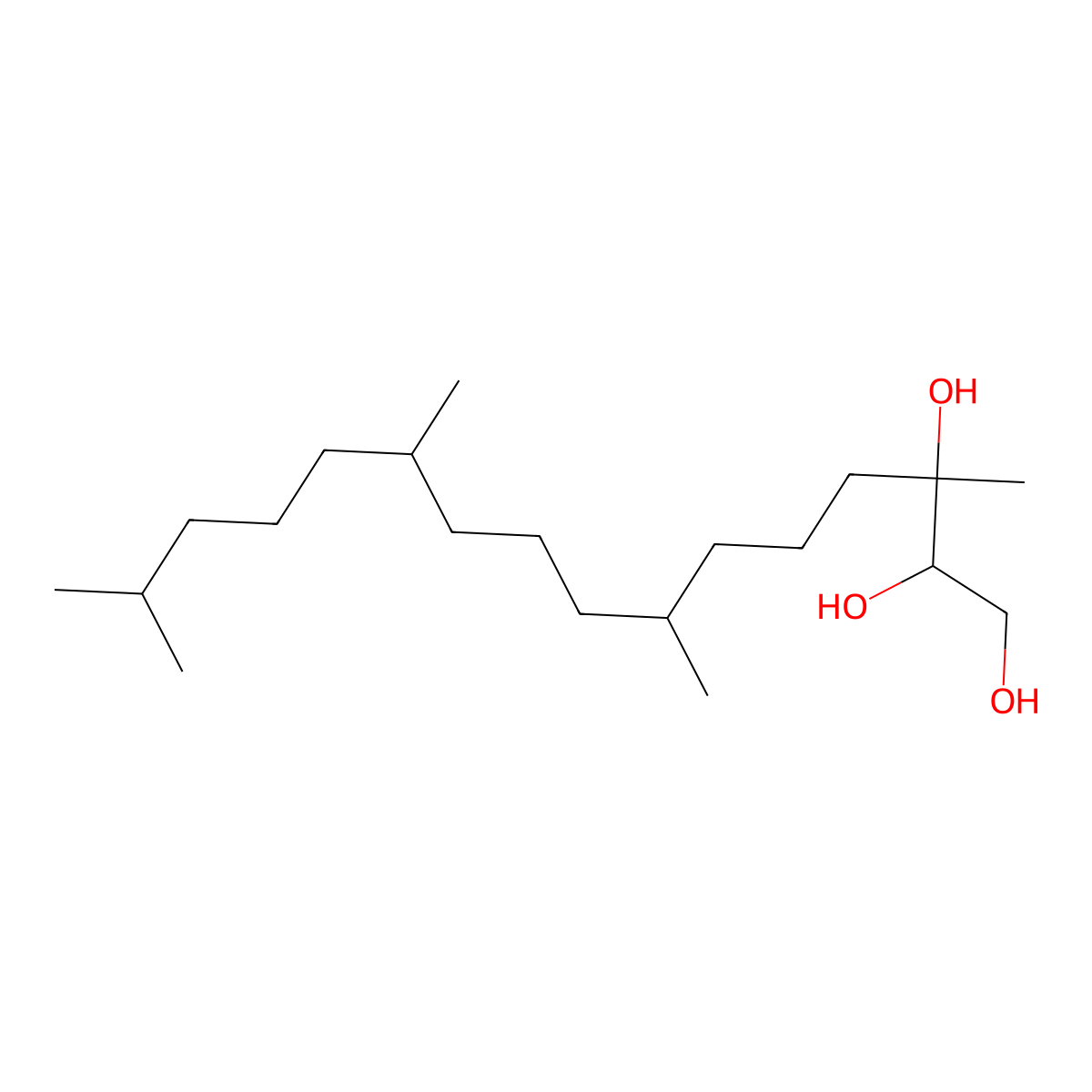 Phytantriol molecular structure, CAS 74563-64-7