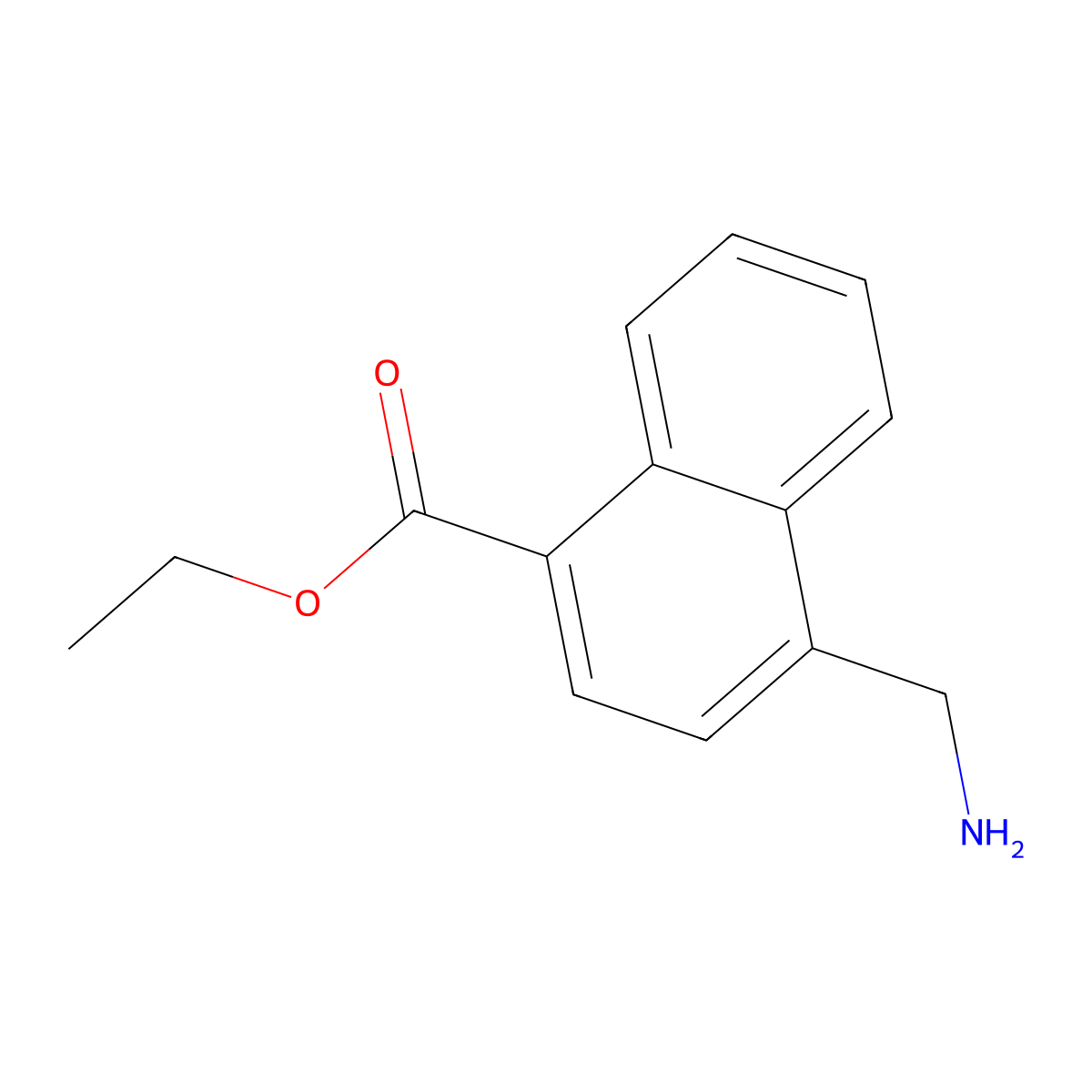 Ethyl 4-(aminomethyl)naphthalene-1-carboxylate molecular structure, CAS 745719-24-8
