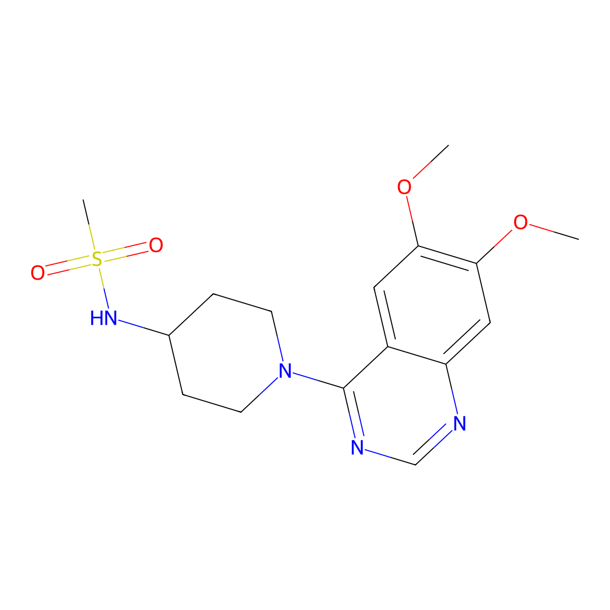 N-[1-(6,7-dimethoxyquinazolin-4-yl)piperidin-4-yl]methanesulfonamide molecular structure, CAS 745728-11-4
