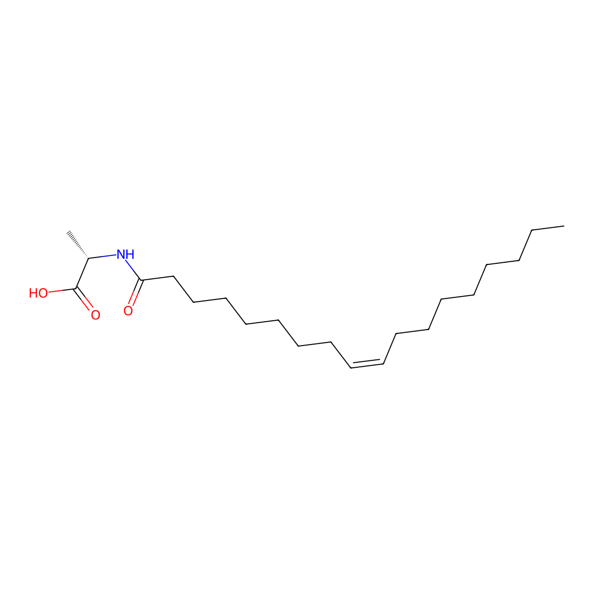 N-Oleoyl alanine molecular structure, CAS 745733-78-2