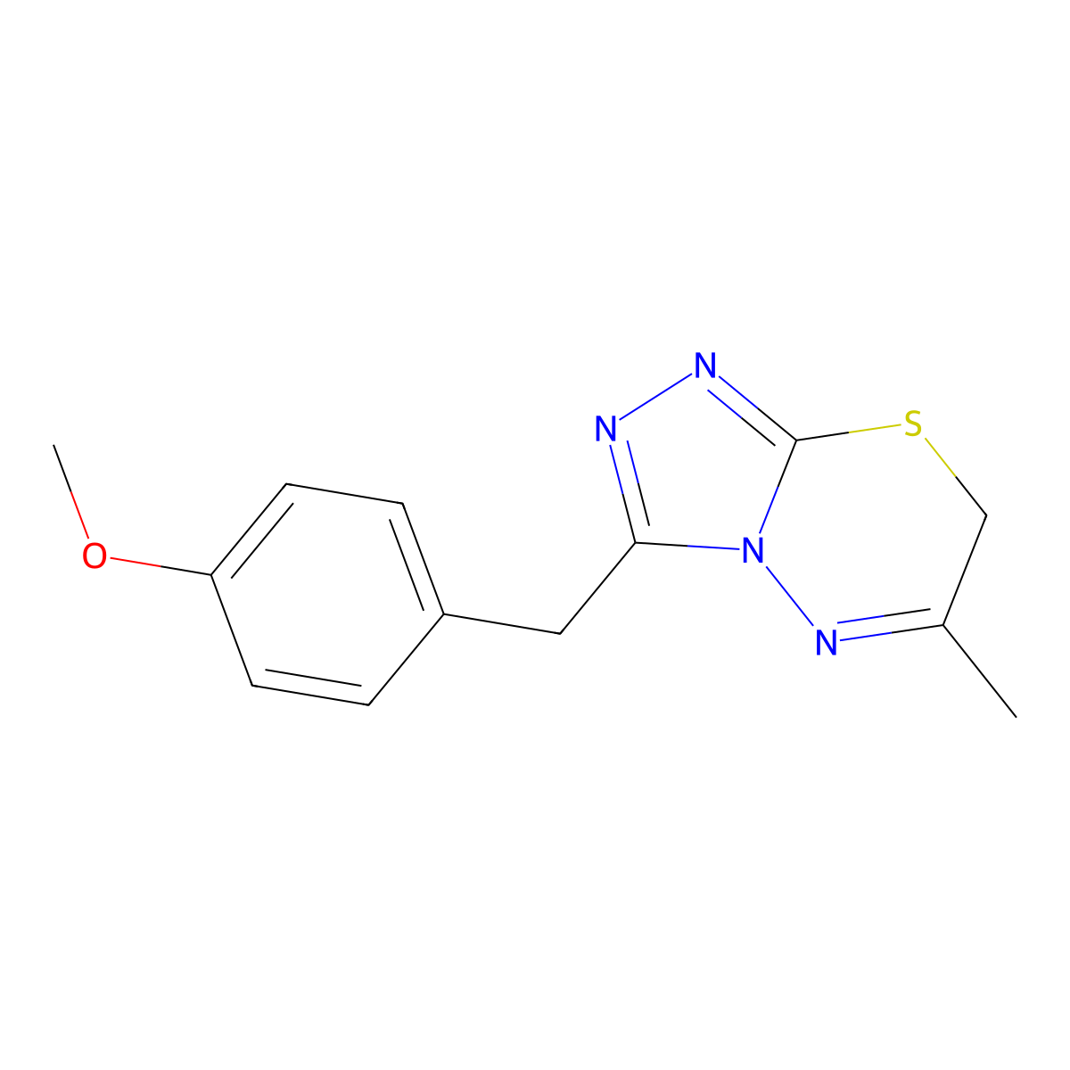 3-(4-methoxybenzyl)-6-methyl-7H-[1,2,4]triazolo[3,4-b][1,3,4]thiadiazine molecular structure, CAS 745734-19-4
