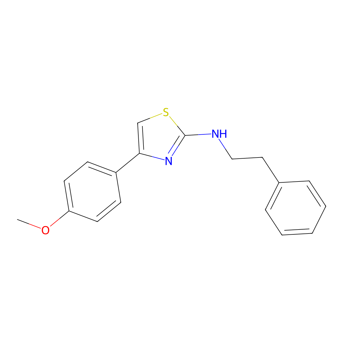 4-(4-Methoxyphenyl)-N-phenethylthiazol-2-amine molecular structure, CAS 745735-85-7