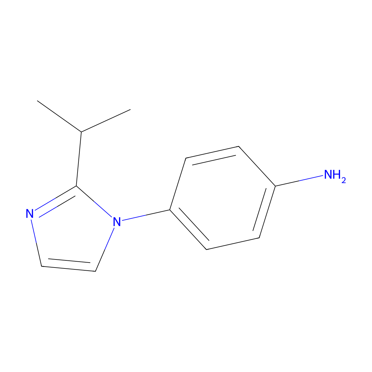4-(2-Isopropyl-imidazol-1-yl)-phenylamine molecular structure, CAS 745737-06-8