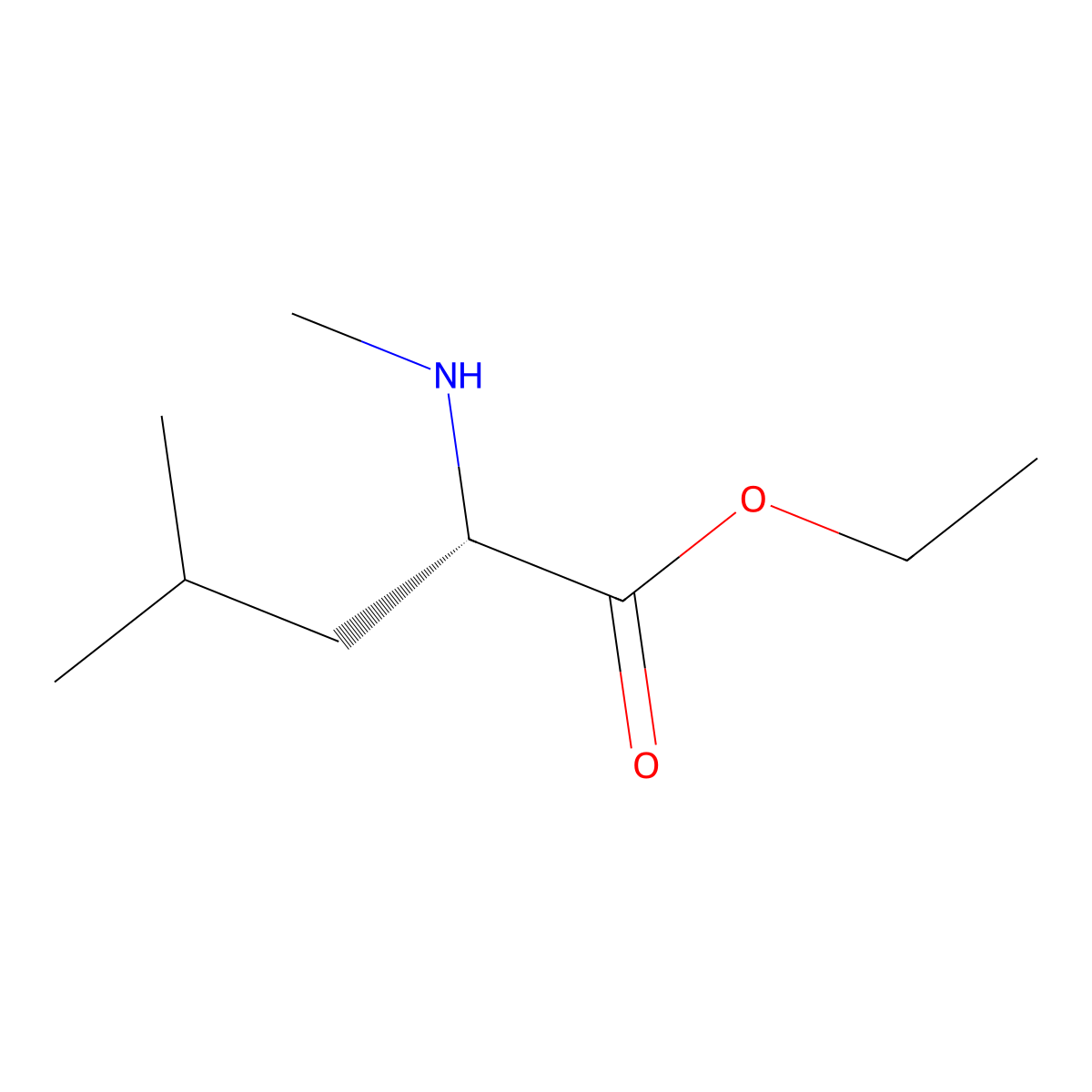 ethyl (2S)-4-methyl-2-(methylamino)pentanoate molecular structure, CAS 745745-77-1
