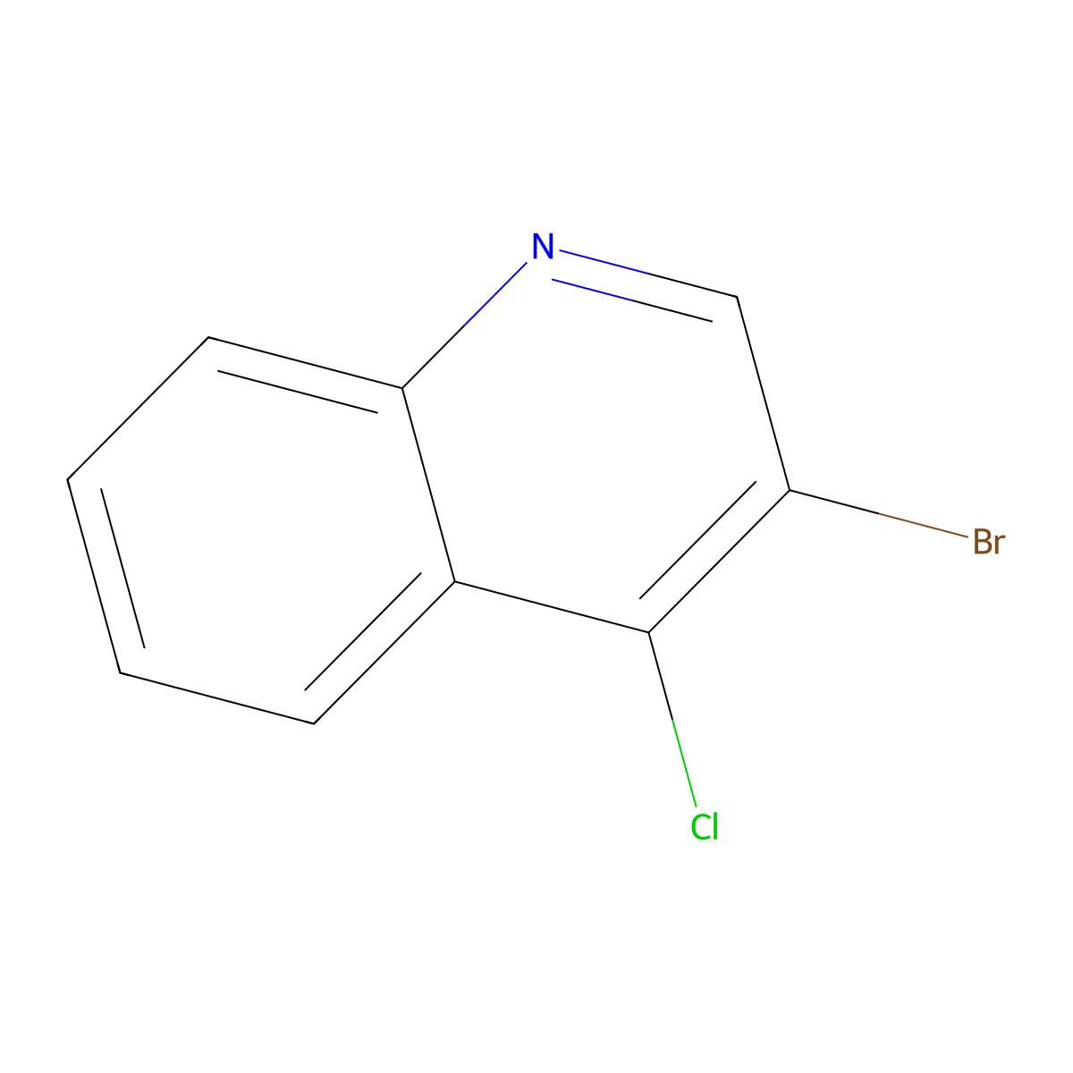3-Bromo-4-chloroquinoline molecular structure, CAS 74575-17-0