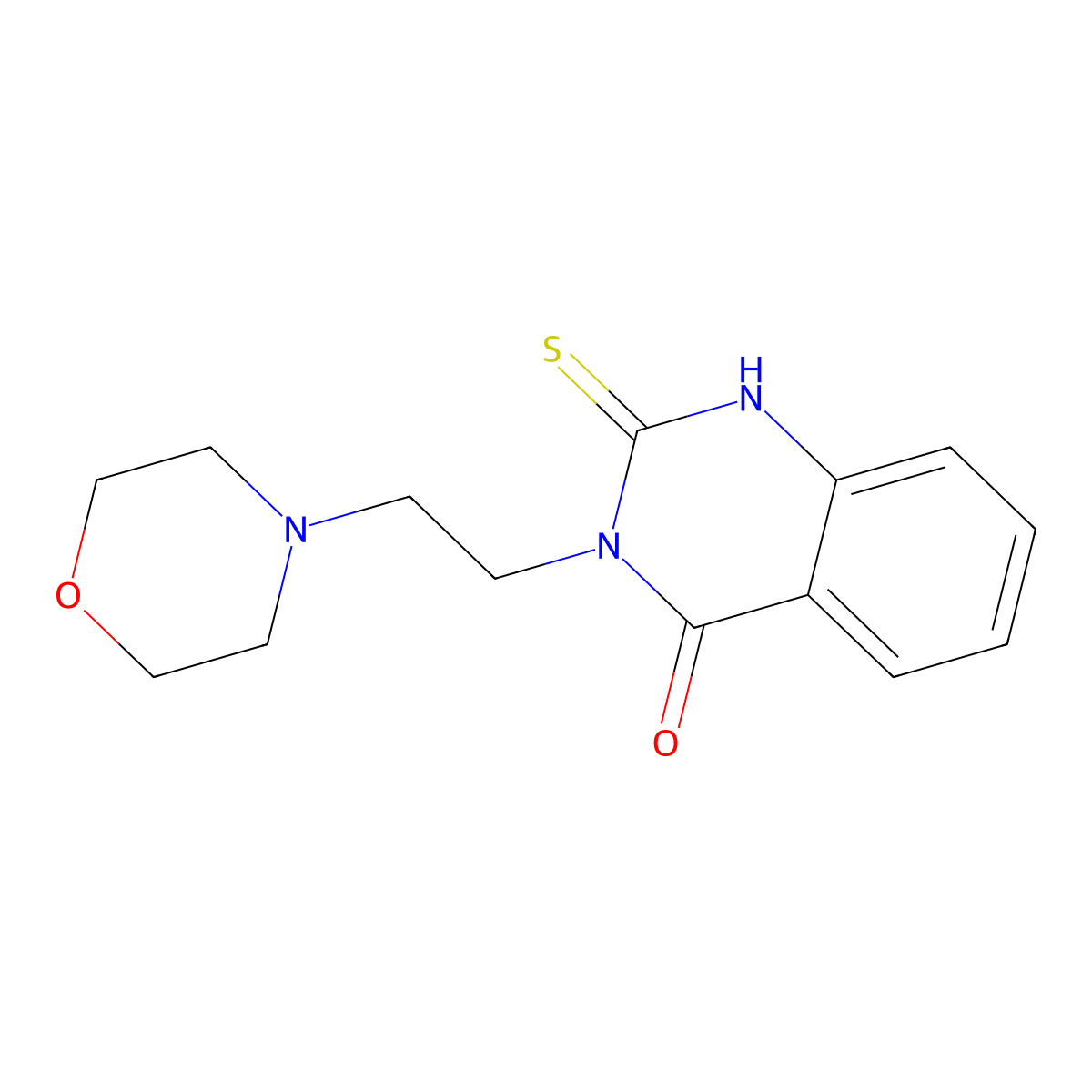 3-[2-(morpholin-4-yl)ethyl]-2-sulfanylquinazolin-4(3H)-one molecular structure, CAS 74575-26-1