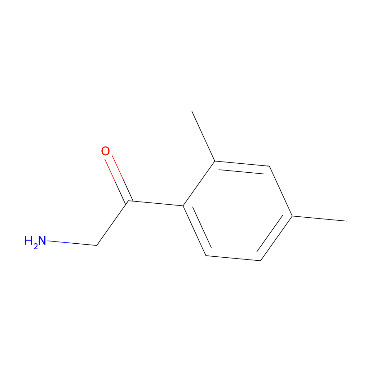 2-Amino-1-(2,4-dimethylphenyl)ethan-1-one molecular structure, CAS 745757-12-4
