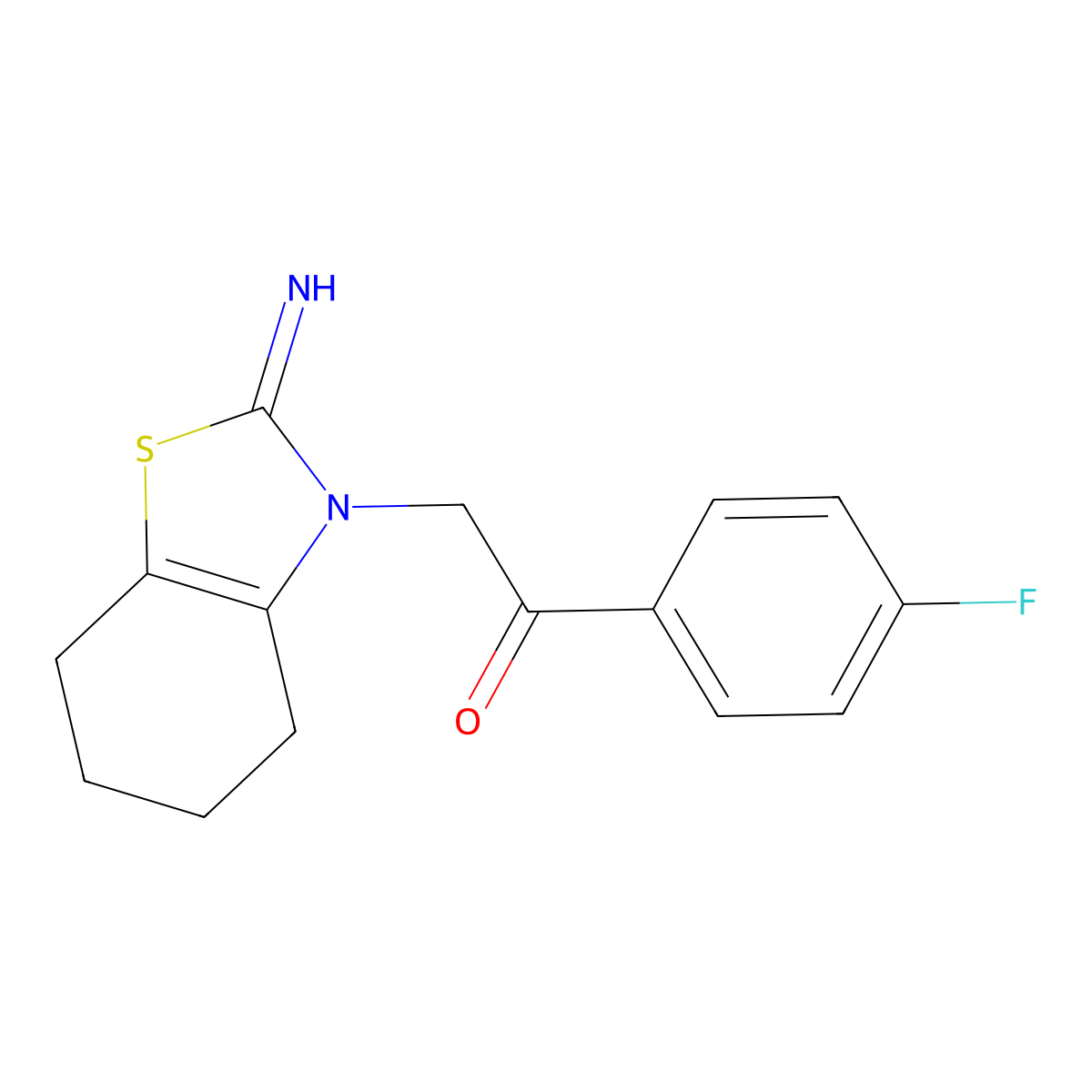 1-(4-fluorophenyl)-2-[2-imino-4,5,6,7-tetrahydro-1,3-benzothiazol-3(2H)-yl]-1-ethanone molecular structure, CAS 745779-99-1