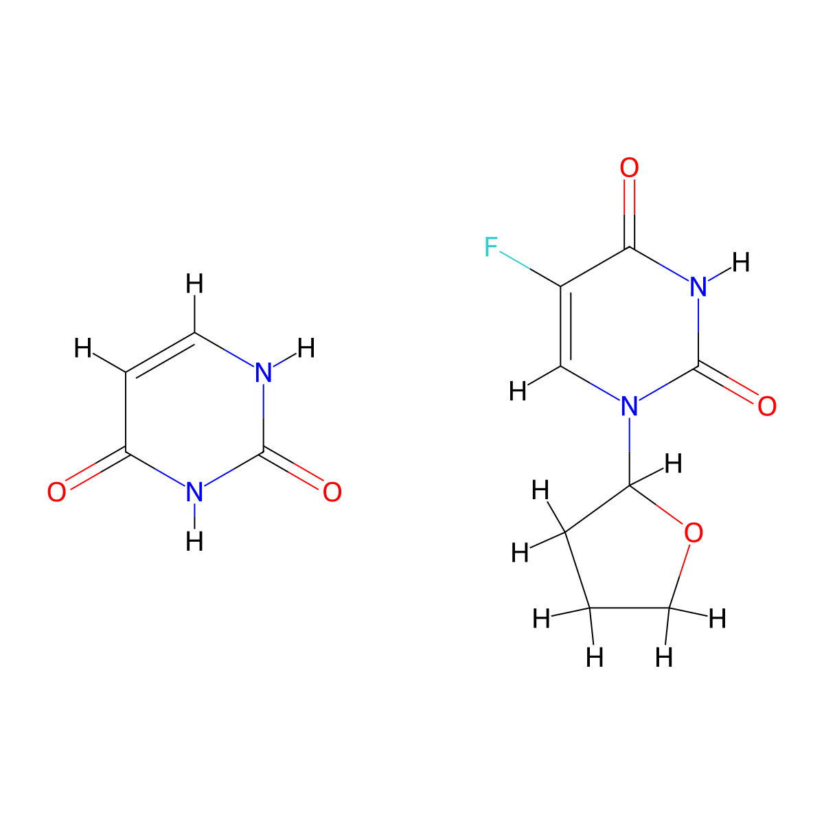 Tegafur-Uracil molecular structure, CAS 74578-38-4