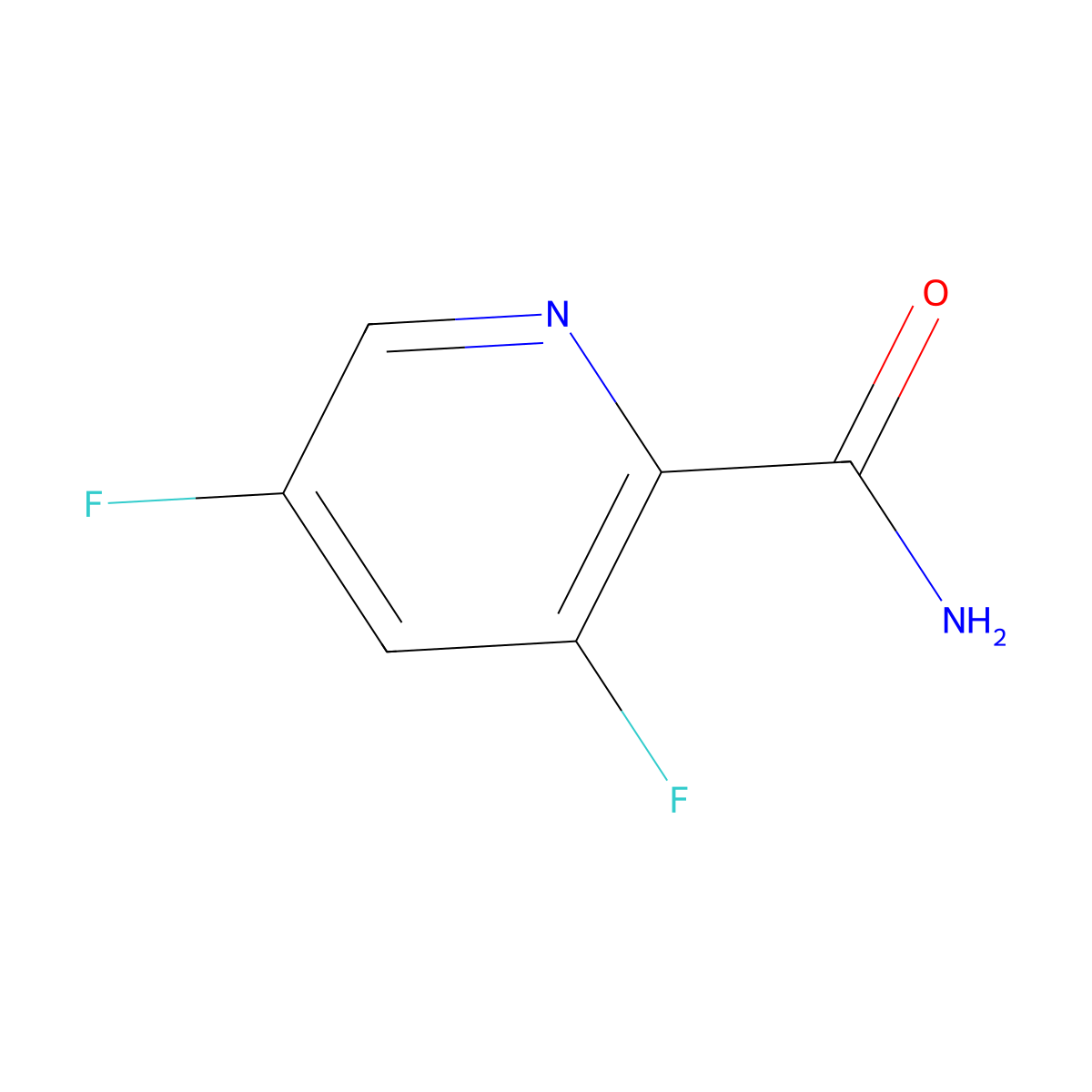 3,5-Difluoropyridine-2-carboxamide molecular structure, CAS 745784-03-6