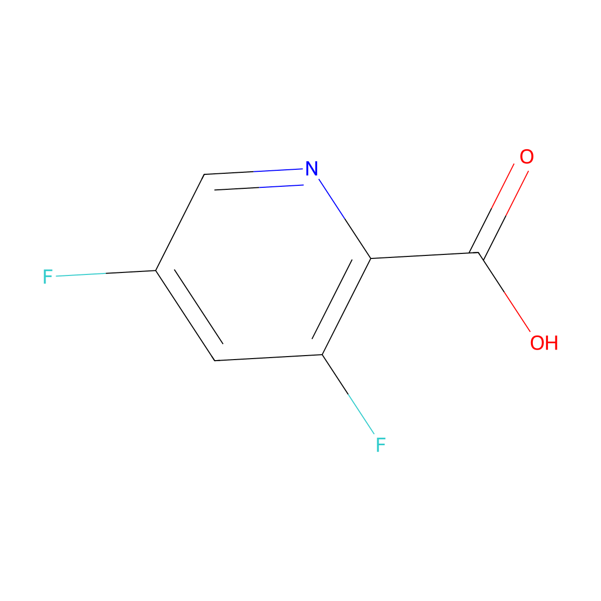 3,5-Difluoropyridine-2-carboxylic acid molecular structure, CAS 745784-04-7