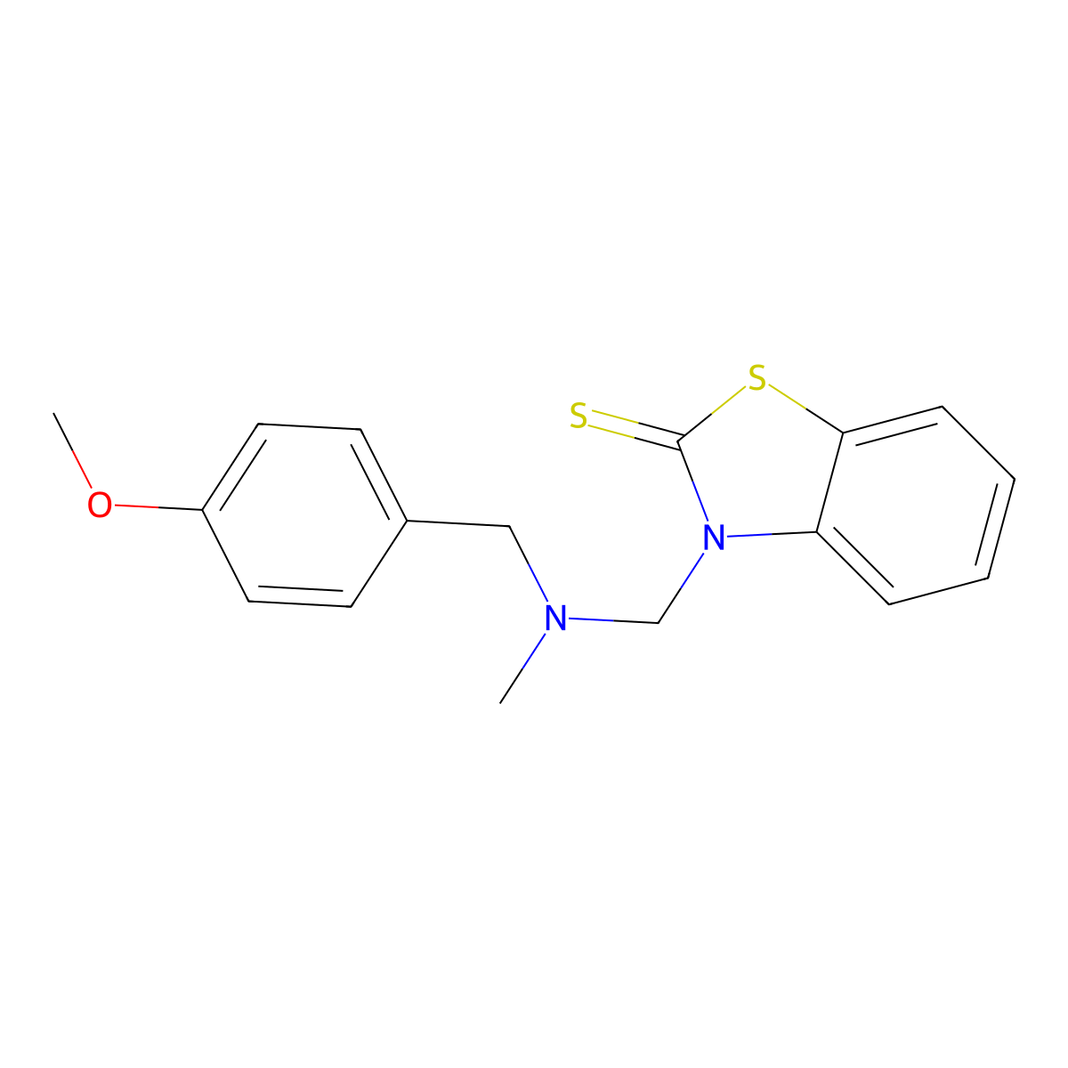 3-({[(4-Methoxyphenyl)methyl](methyl)amino}methyl)-2,3-dihydro-1,3-benzothiazole-2-thione molecular structure, CAS 745786-88-3