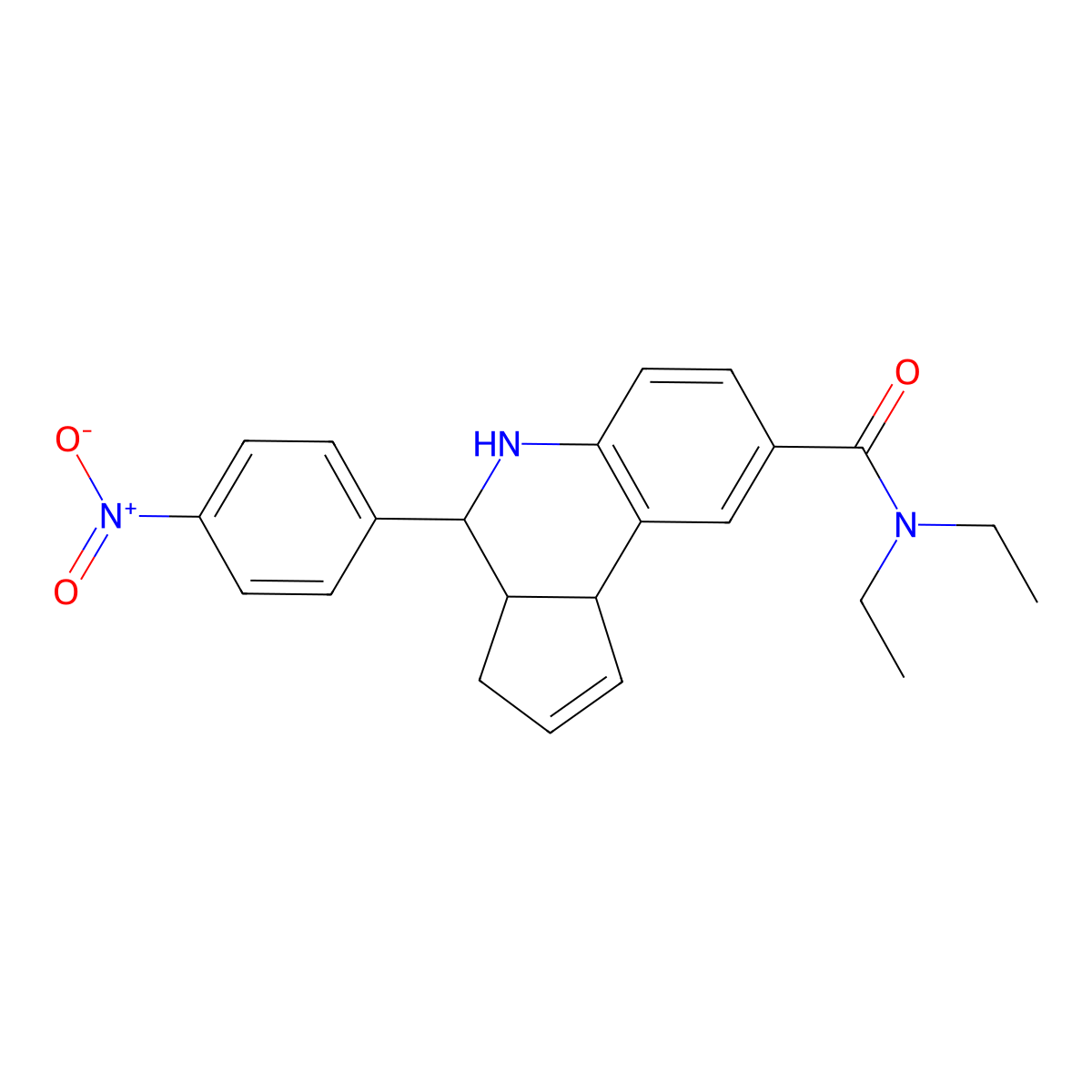 N,N-diethyl-4-(4-nitrophenyl)-3a,4,5,9b-tetrahydro-3H-cyclopenta[c]quinoline-8-carboxamide molecular structure, CAS 745787-16-0