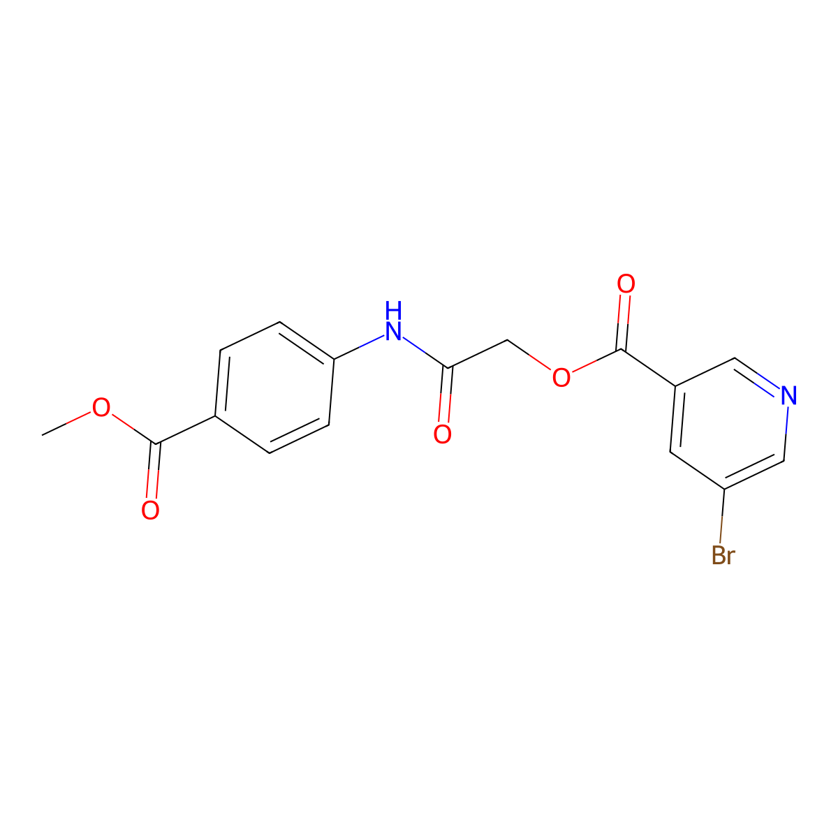2-((4-(Methoxycarbonyl)phenyl)amino)-2-oxoethyl 5-bromonicotinate molecular structure, CAS 745788-57-2