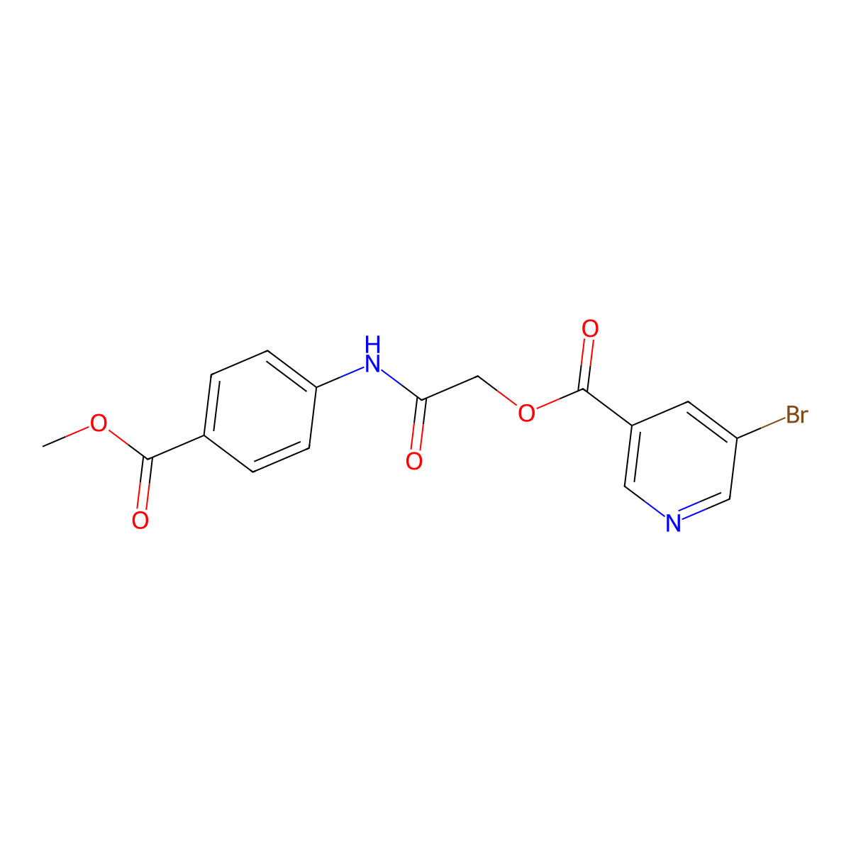 2-((4-(Methoxycarbonyl)phenyl)amino)-2-oxoethyl 5-bromonicotinate molecular structure, CAS 745788-57-2