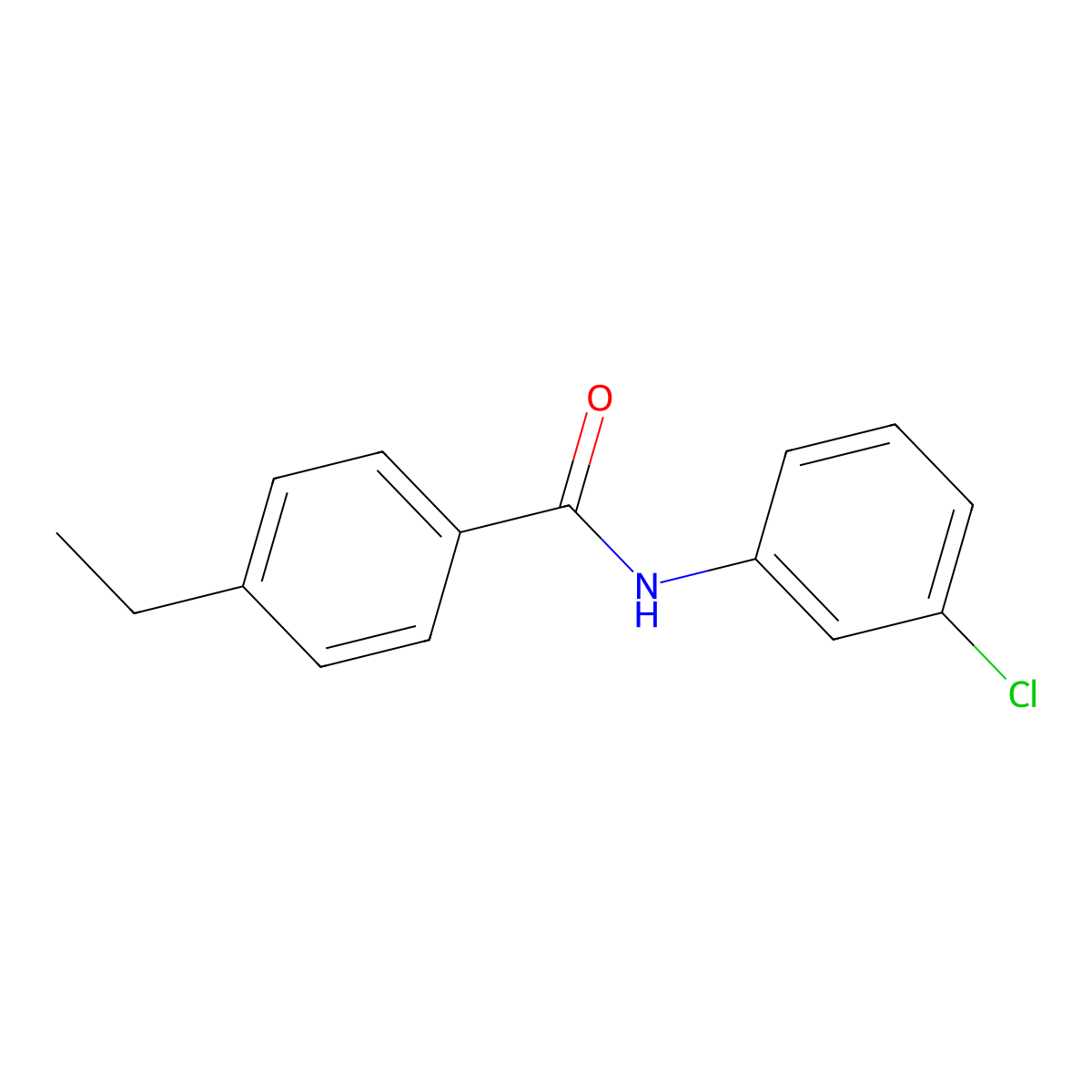 N-(3-chlorophenyl)-4-ethylbenzamide molecular structure, CAS 745788-74-3