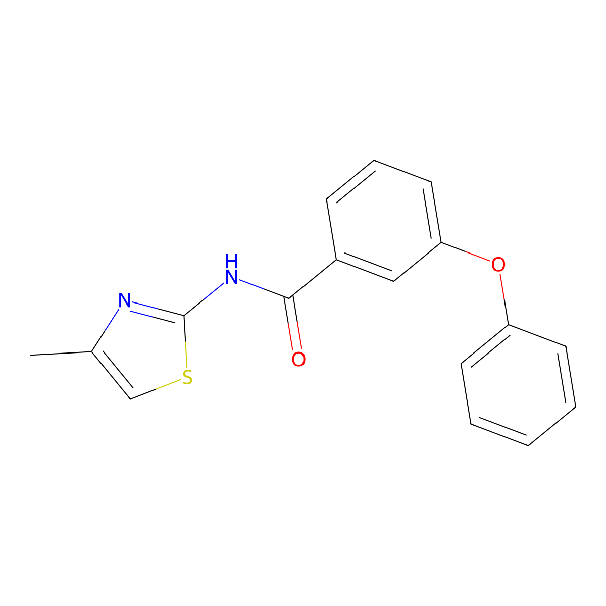 N-(4-Methyl-1,3-thiazol-2-yl)-3-phenoxybenzamide molecular structure, CAS 745789-70-2