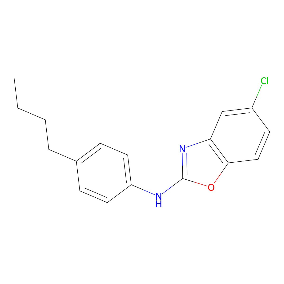 N-(4-butylphenyl)-5-chloro-1,3-benzoxazol-2-amine molecular structure, CAS 745790-74-3