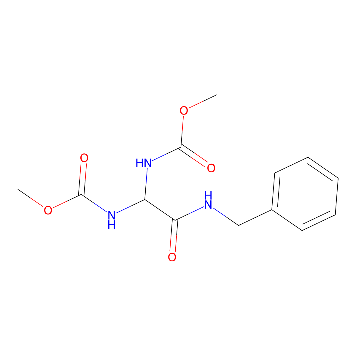 Dimethyl (2-(benzylamino)-2-oxoethane-1,1-diyl)dicarbamate molecular structure, CAS 74581-12-7