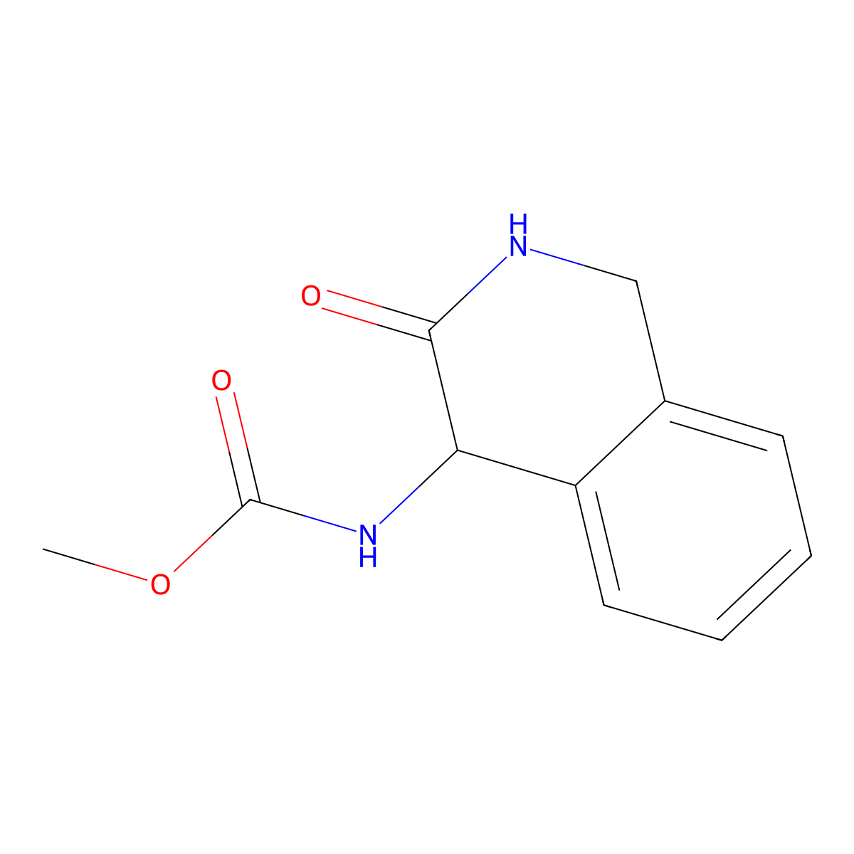 Methyl (3-oxo-1,2,3,4-tetrahydroisoquinolin-4-yl)carbamate molecular structure, CAS 74581-13-8