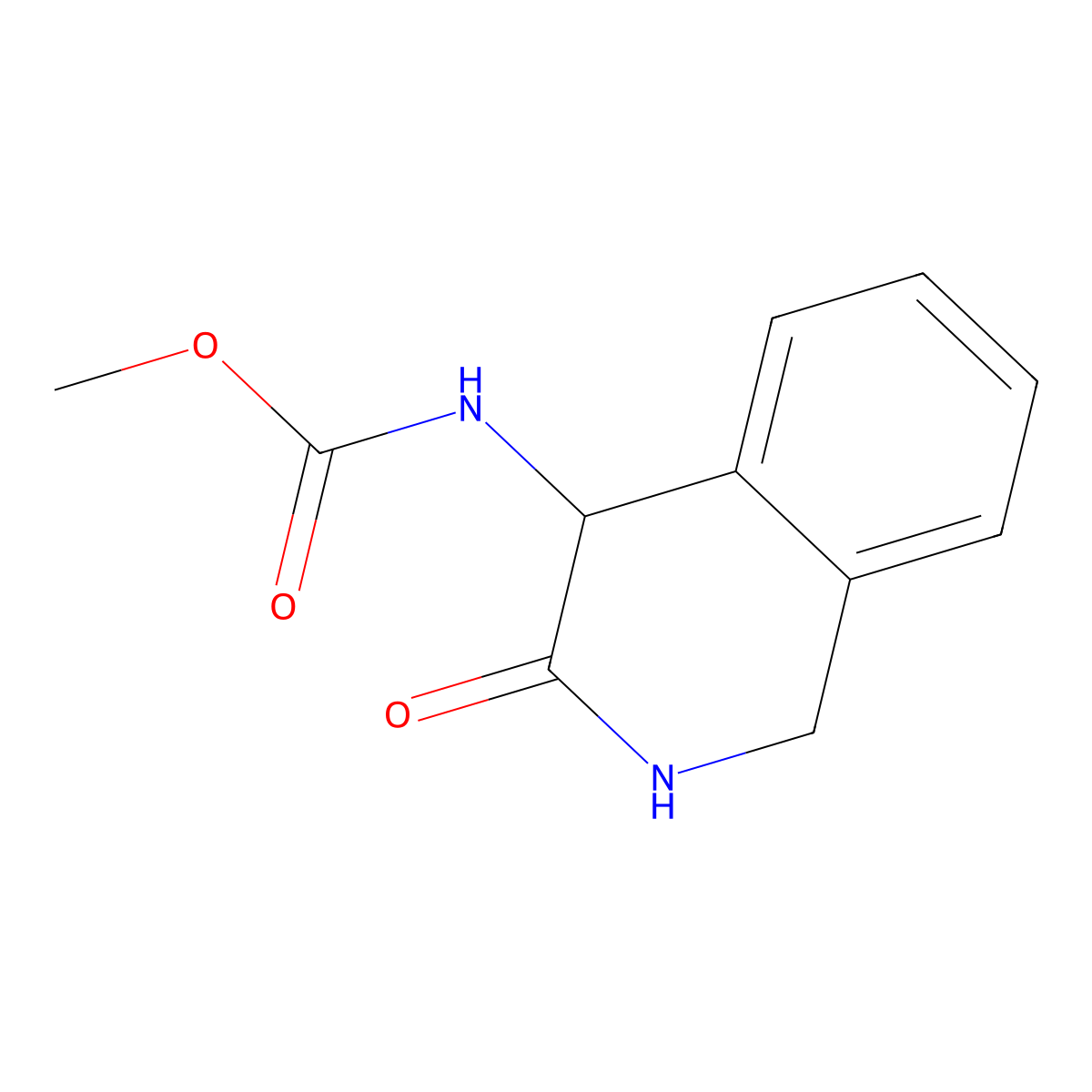 Methyl (3-oxo-1,2,3,4-tetrahydroisoquinolin-4-yl)carbamate molecular structure, CAS 74581-13-8