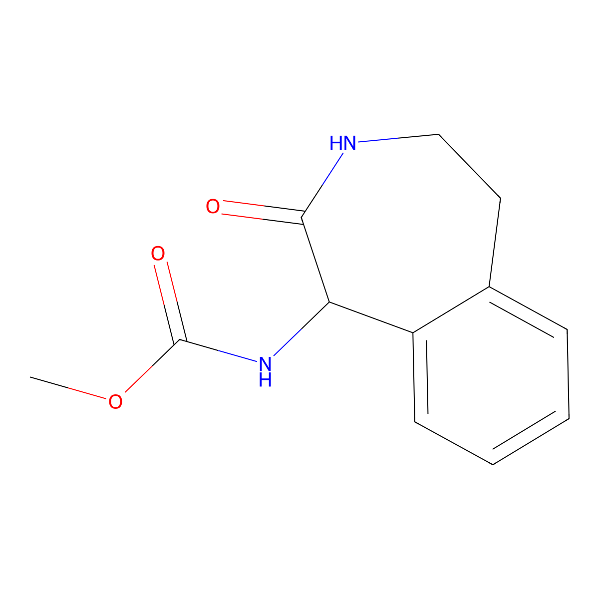 (2-Oxo-2,3,4,5-tetrahydro-1H-benzo[D]azepin-1-YL)-carbamic acid methyl ester molecular structure, CAS 74581-23-0