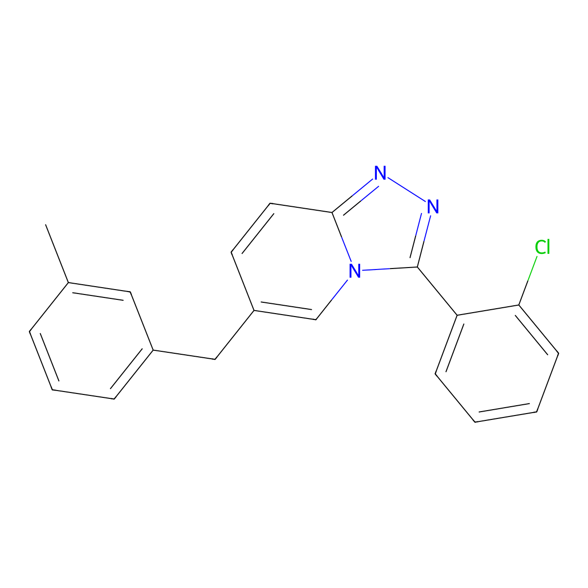 3-(2-Chlorophenyl)-6-(3-methylbenzyl)-[1,2,4]triazolo[4,3-a]pyridine molecular structure, CAS 745827-01-4