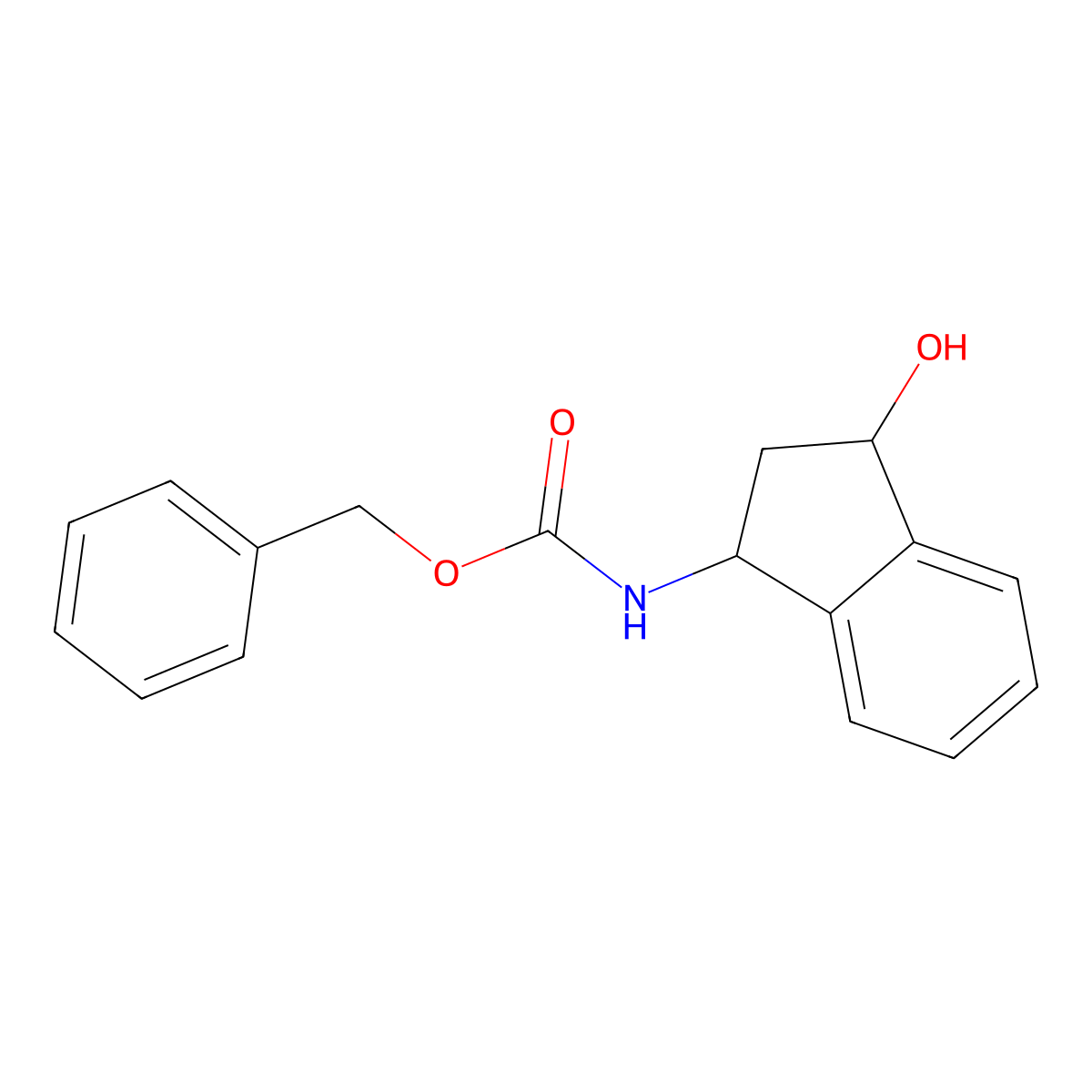 rac-benzyl N-[(1R,3S)-3-hydroxy-2,3-dihydro-1H-inden-1-yl]carbamate molecular structure, CAS 745831-66-7