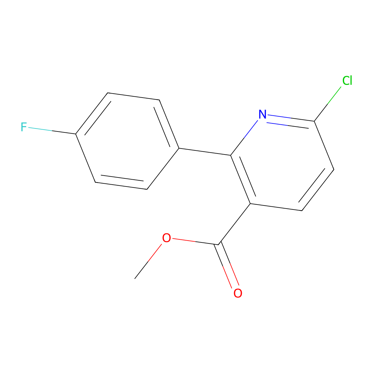 Methyl 6-chloro-2-(4-fluorophenyl)nicotinate molecular structure, CAS 745833-06-1