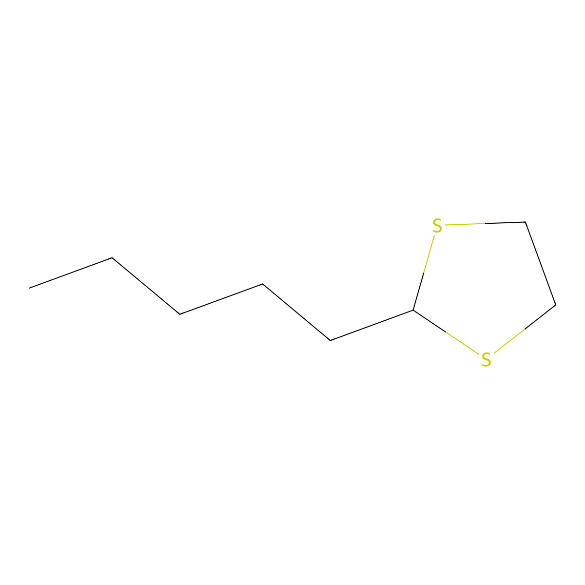 1,3-Dithiolane, 2-pentyl- molecular structure, CAS 74585-39-0