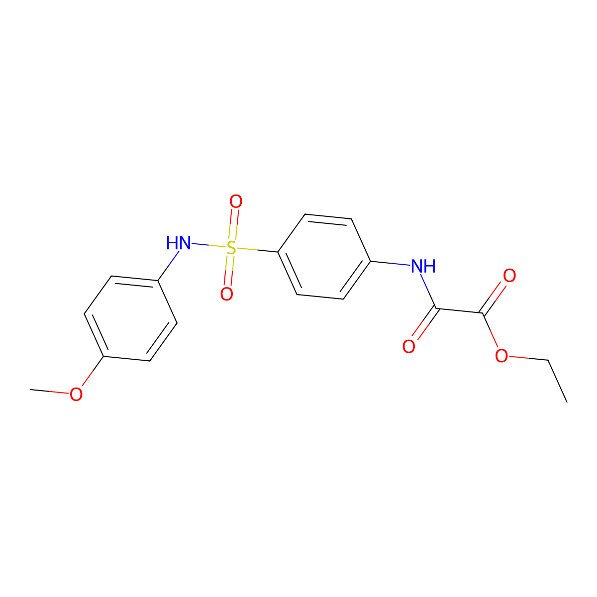 Ethyl ({4-[(4-methoxyphenyl)sulfamoyl]phenyl}amino)(oxo)acetate molecular structure, CAS 74586-60-0