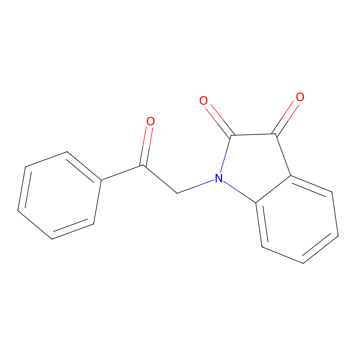 1-(2-Oxo-2-phenyl-ethyl)-1H-indole-2,3-dione molecular structure, CAS 74588-91-3