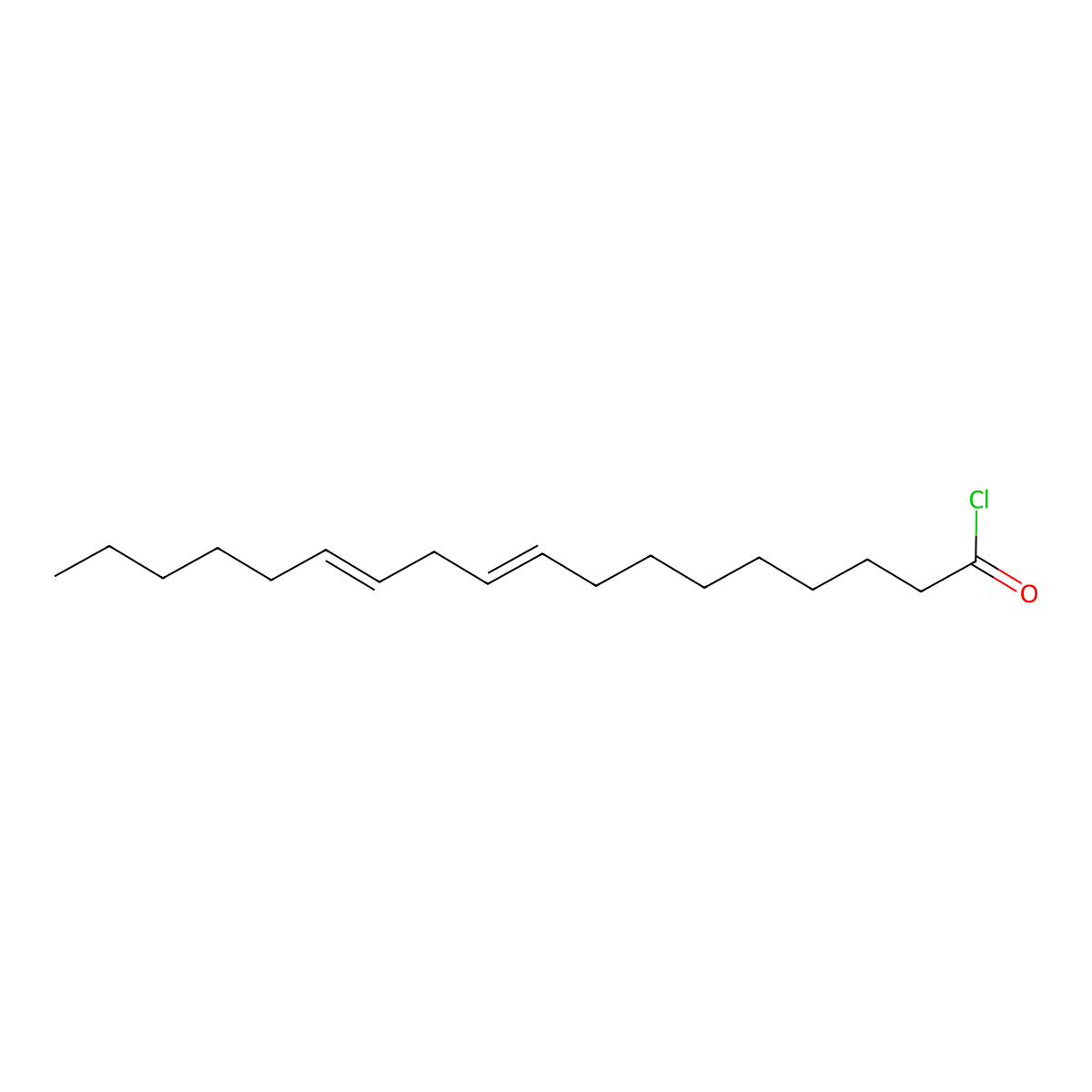 Linoleoyl chloride molecular structure, CAS 7459-33-8
