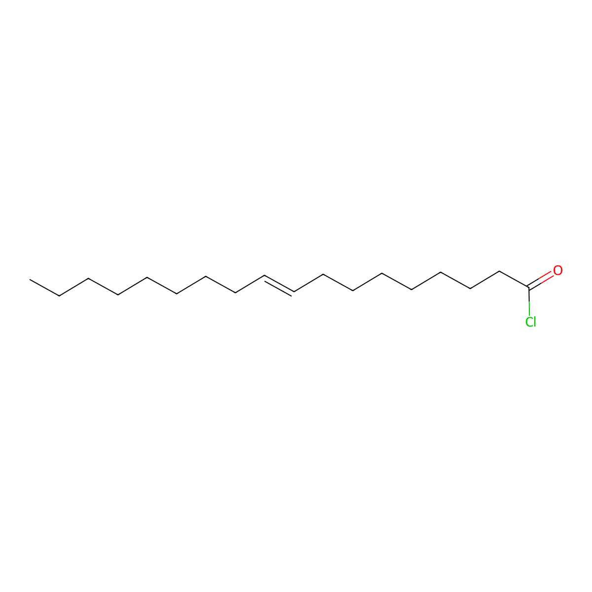Elaidoyl chloride molecular structure, CAS 7459-35-0